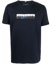 T-shirt à col rond imprimé bleu marine Tommy Hilfiger