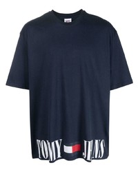 T-shirt à col rond imprimé bleu marine Tommy Jeans