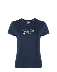 T-shirt à col rond imprimé bleu marine Tommy Jeans