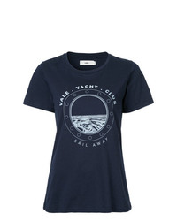 T-shirt à col rond imprimé bleu marine Vale