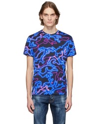 T-shirt à col rond imprimé bleu marine Valentino