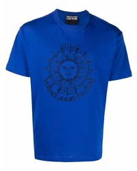T-shirt à col rond imprimé bleu marine VERSACE JEANS COUTURE