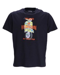 T-shirt à col rond imprimé bleu marine Vilebrequin