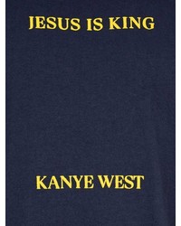 T-shirt à col rond imprimé bleu marine Kanye West