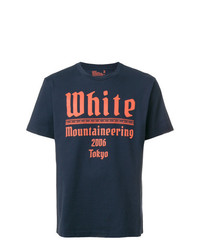 T-shirt à col rond imprimé bleu marine White Mountaineering