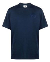 T-shirt à col rond imprimé bleu marine Y-3