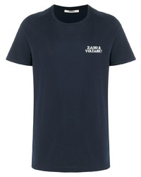T-shirt à col rond imprimé bleu marine Zadig & Voltaire