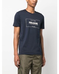 T-shirt à col rond imprimé bleu marine Zadig & Voltaire