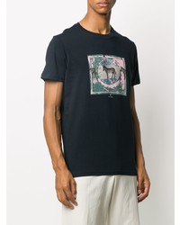 T-shirt à col rond imprimé bleu marine PS Paul Smith