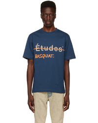 T-shirt à col rond imprimé bleu marine Études