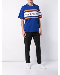 T-shirt à col rond imprimé bleu Givenchy