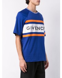 T-shirt à col rond imprimé bleu Givenchy