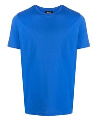 T-shirt à col rond imprimé bleu A.P.C.