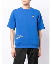 T-shirt à col rond imprimé bleu AAPE BY A BATHING APE