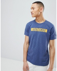 T-shirt à col rond imprimé bleu Abercrombie & Fitch