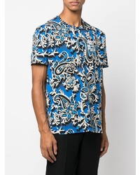 T-shirt à col rond imprimé bleu Etro