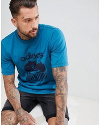 T-shirt à col rond imprimé bleu adidas Originals