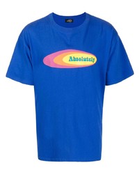 T-shirt à col rond imprimé bleu AFB