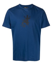 T-shirt à col rond imprimé bleu agnès b.