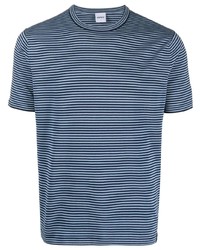T-shirt à col rond imprimé bleu Aspesi