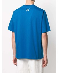 T-shirt à col rond imprimé bleu Kenzo