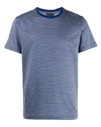 T-shirt à col rond imprimé bleu Billionaire