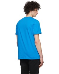 T-shirt à col rond imprimé bleu Moschino