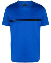 T-shirt à col rond imprimé bleu BOSS HUGO BOSS