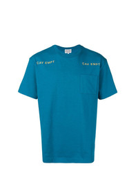 T-shirt à col rond imprimé bleu C.E