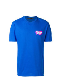 T-shirt à col rond imprimé bleu Call Me 917