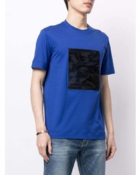 T-shirt à col rond imprimé bleu Emporio Armani