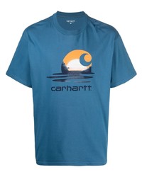 T-shirt à col rond imprimé bleu Carhartt WIP