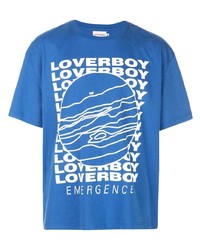 T-shirt à col rond imprimé bleu Charles Jeffrey Loverboy