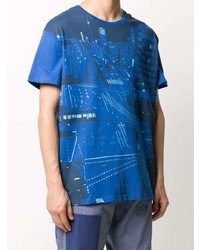 T-shirt à col rond imprimé bleu Mr & Mrs Italy