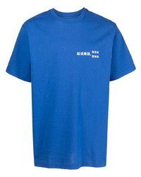 T-shirt à col rond imprimé bleu Clot