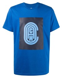 T-shirt à col rond imprimé bleu Coach
