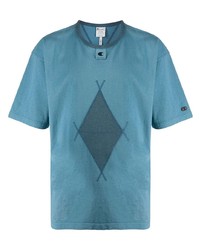T-shirt à col rond imprimé bleu Craig Green