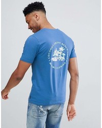 T-shirt à col rond imprimé bleu