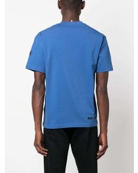 T-shirt à col rond imprimé bleu MONCLER GRENOBLE