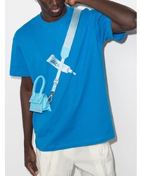 T-shirt à col rond imprimé bleu Jacquemus