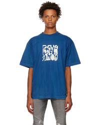 T-shirt à col rond imprimé bleu DEVÁ STATES