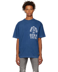 T-shirt à col rond imprimé bleu DEVÁ STATES