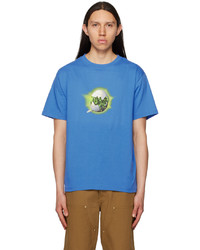 T-shirt à col rond imprimé bleu Dime