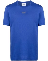 T-shirt à col rond imprimé bleu Dondup