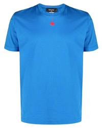 T-shirt à col rond imprimé bleu DSQUARED2