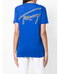 T-shirt à col rond imprimé bleu Tommy Jeans