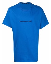 T-shirt à col rond imprimé bleu F.A.M.T.