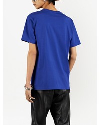 T-shirt à col rond imprimé bleu Gucci