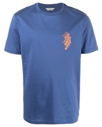 T-shirt à col rond imprimé bleu Gieves & Hawkes