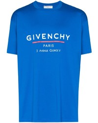 T-shirt à col rond imprimé bleu Givenchy